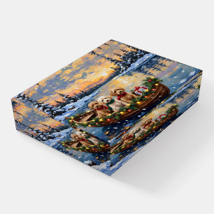 Cockapoo Christmas Boat Holiday Paperweight