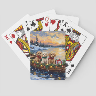 Cockapoo Christmas Boat Holiday Poker Cards