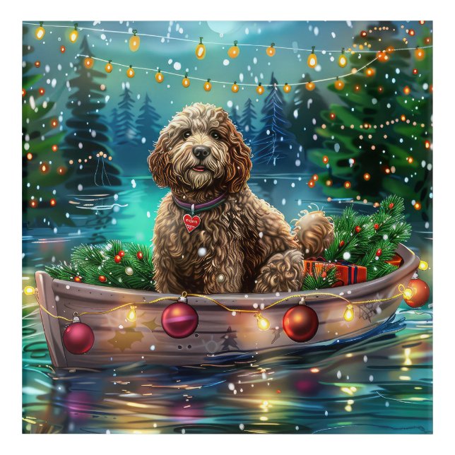 Cockapoo Christmas Festive Voyage Acrylic Print (Front)