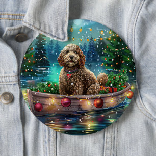Cockapoo Christmas Festive Voyage Button