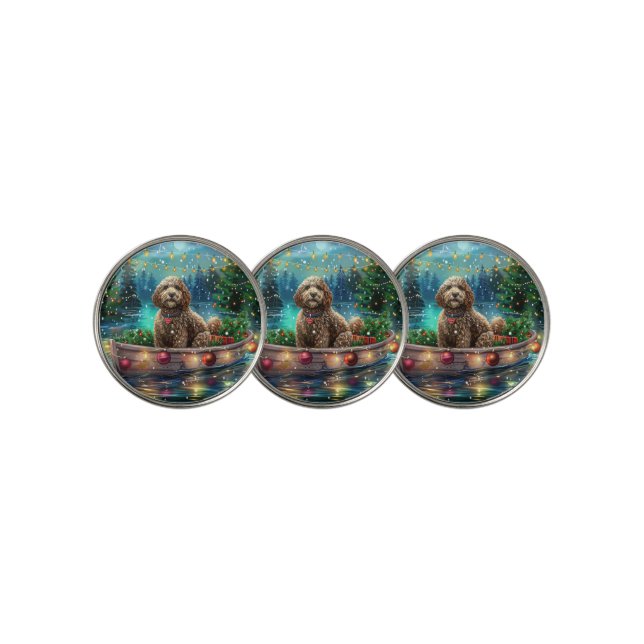 Cockapoo Christmas Festive Voyage Golf Ball Marker (3 Up)