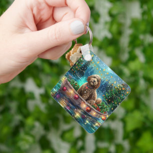 Cockapoo Christmas Festive Voyage Keychain