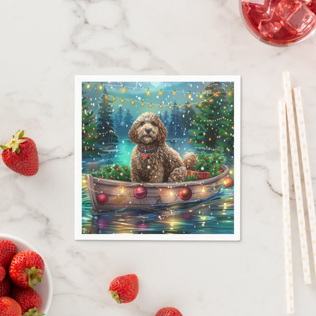 Cockapoo Christmas Festive Voyage Napkins (Insitu)