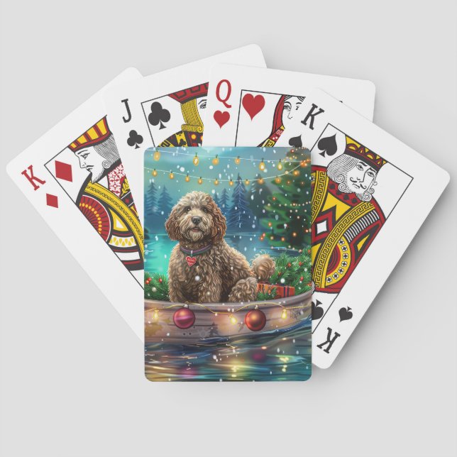 Cockapoo Christmas Festive Voyage Poker Cards (Back)