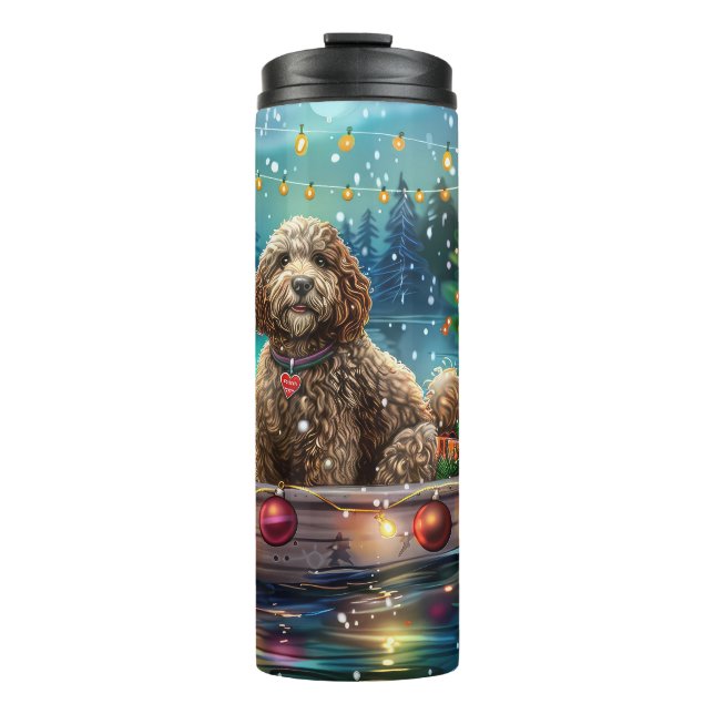Cockapoo Christmas Festive Voyage Thermal Tumbler (Front)
