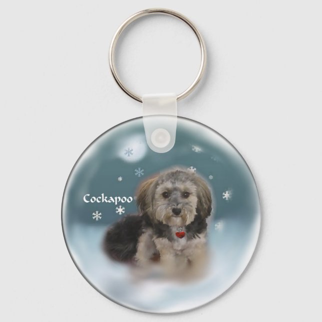 Cockapoo Christmas Gifts Keychain (Front)