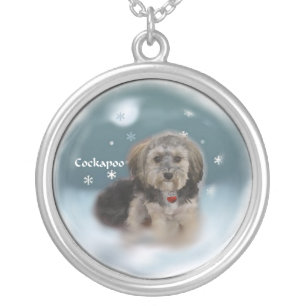 Cockapoo Christmas Silver Plated Necklace