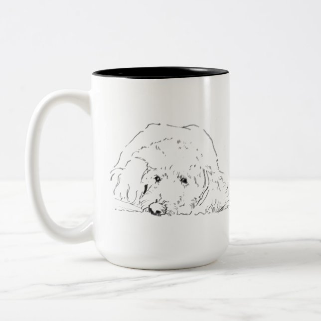 Cockapoo Coffee Mugs, Dog Lover Gift Ideas Two-Tone Coffee Mug (Left)
