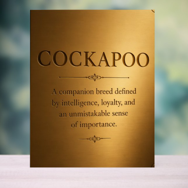 Cockapoo Definition Gift Plaque – Funny Dog Owner  Acrylic Sign (Neutral)