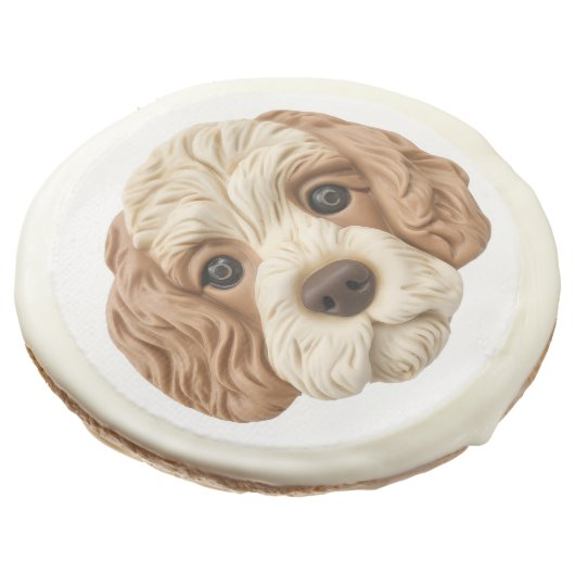 Cockapoo Dog 3D Inspired  Sugar Cookie (Angled)