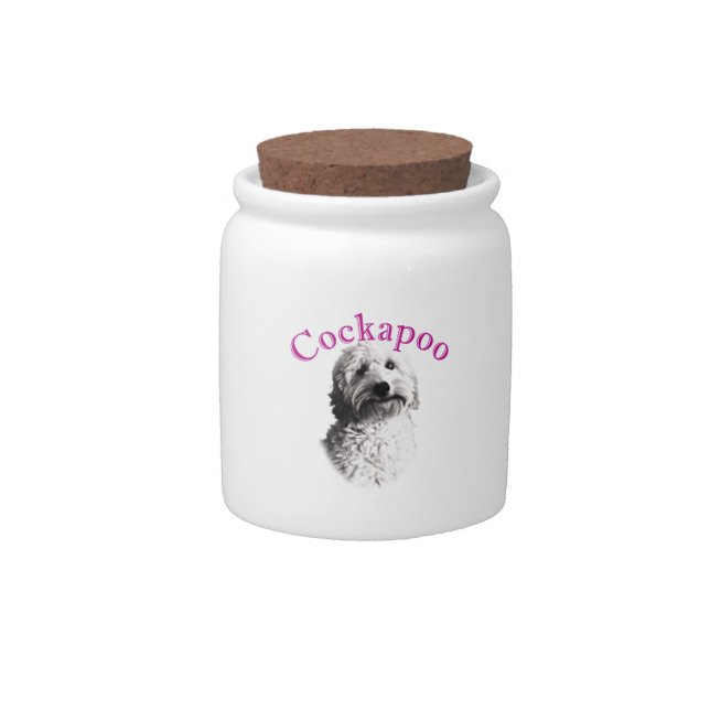 Cockapoo Dog Candy Jar (Front)