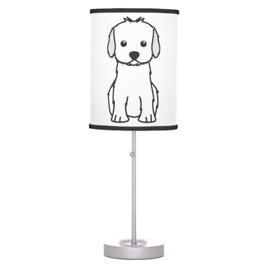 Cockapoo Dog Cartoon Table Lamp (Front)