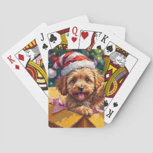 Cockapoo Dog Christmas Gift Box Surprise Poker Cards