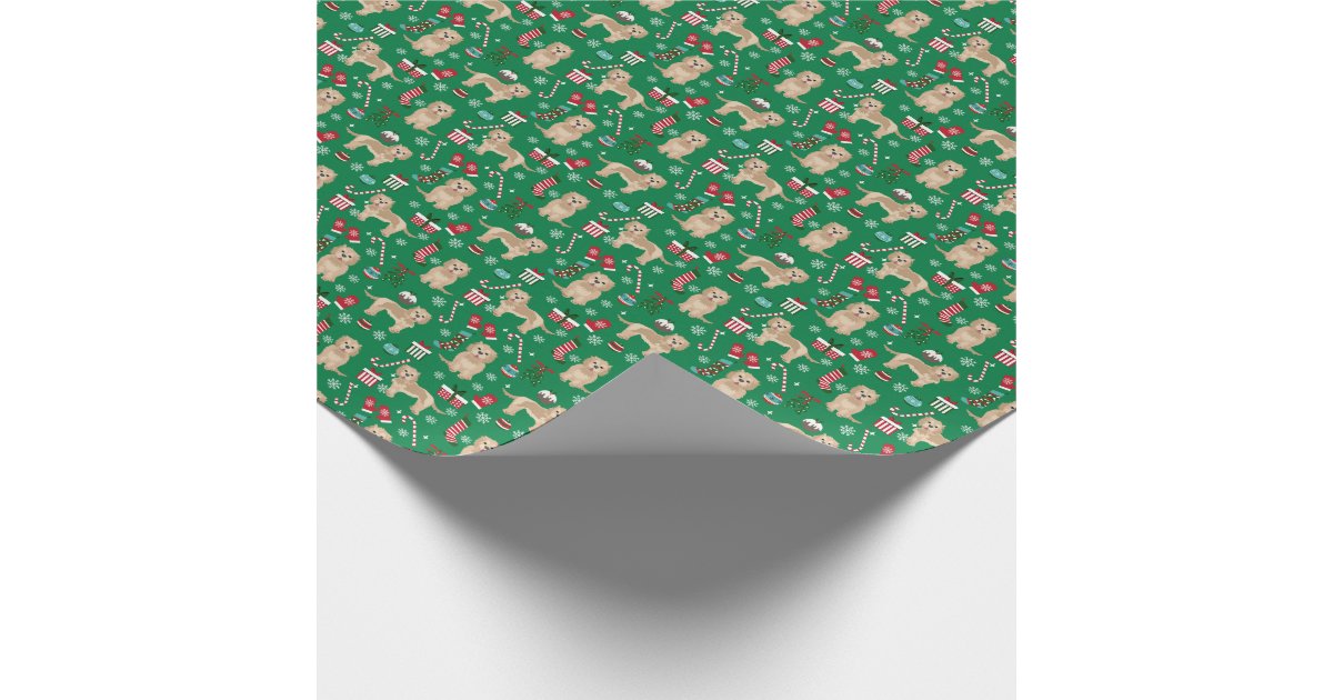 Cockapoo Dog Christmas holiday Wrapping Paper | Zazzle