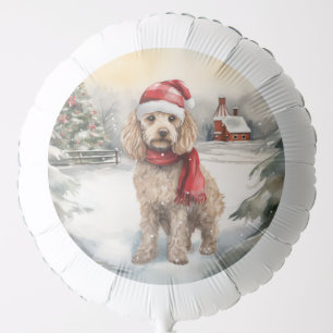 Cockapoo Dog in Snow Christmas  Balloon