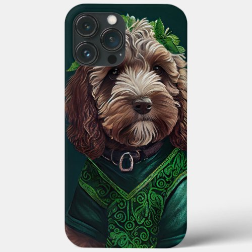 Cockapoo Dog in St Patricks Day Dress iPhone 13 Pro Max Case