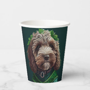 Cockapoo Dog in St. Patrick's Day Dress Paper Cups