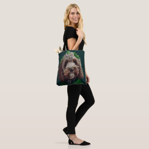 Cockapoo Dog in St. Patrick's Day Dress Tote Bag
