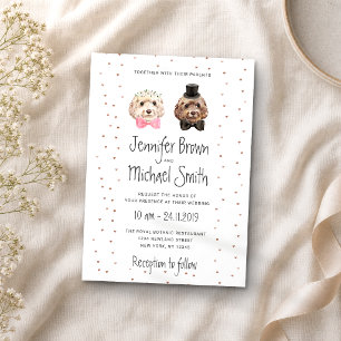 Cockapoo Dog Lover Bride Groom Wedding Invitation