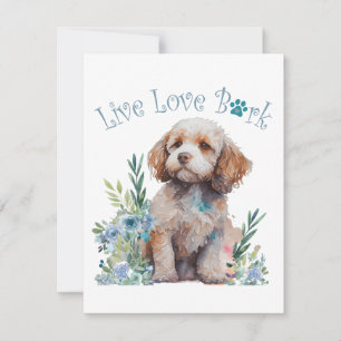 Cockapoo Dog Mom Floral Note Card