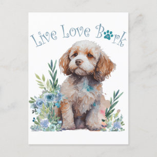 Cockapoo Dog Mom Floral Postcard