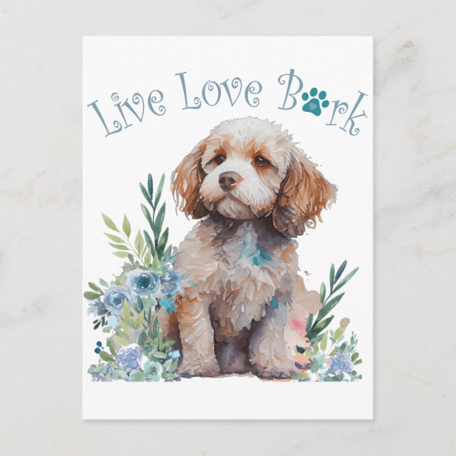 Cockapoo Dog Mom Floral Postcard (Front)