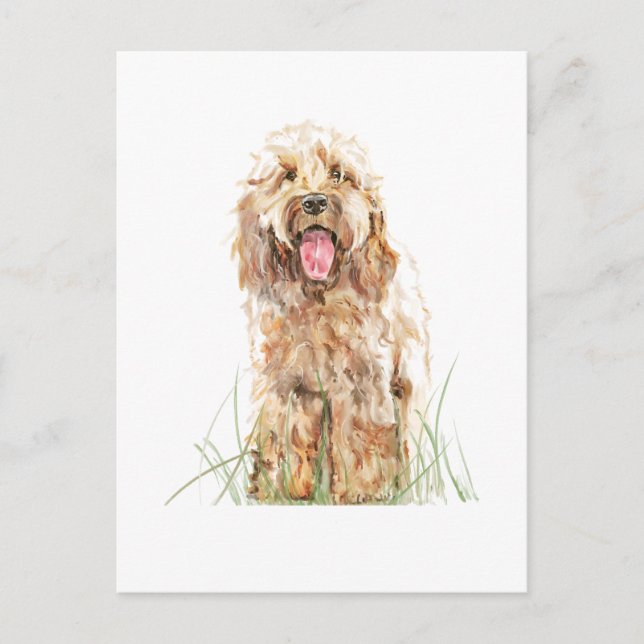 Cockapoo Dog Postcard – Watercolor Pet Art (Front)