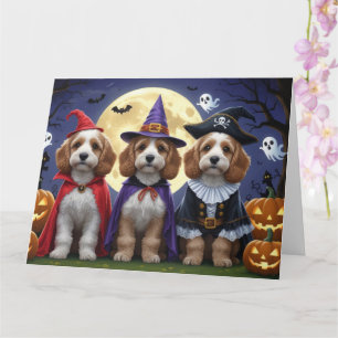 Cockapoo Dog Pumpkin Halloween Funny Card