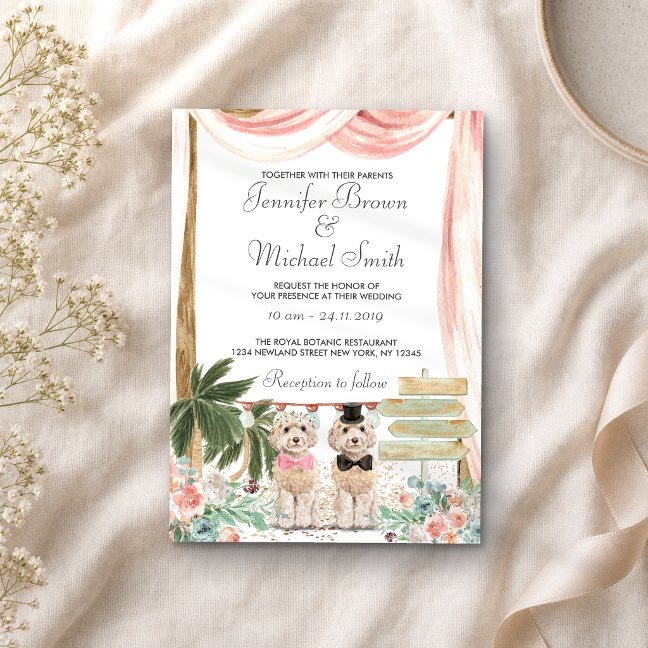 Cockapoo Dog Rustic Invitation
