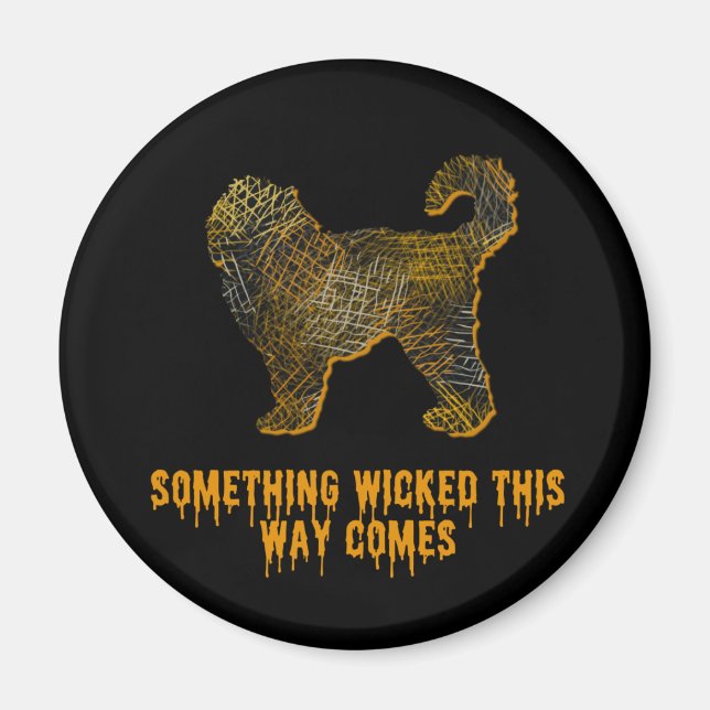 Cockapoo Dog Silhouette Fun Halloween Magnet (Front)