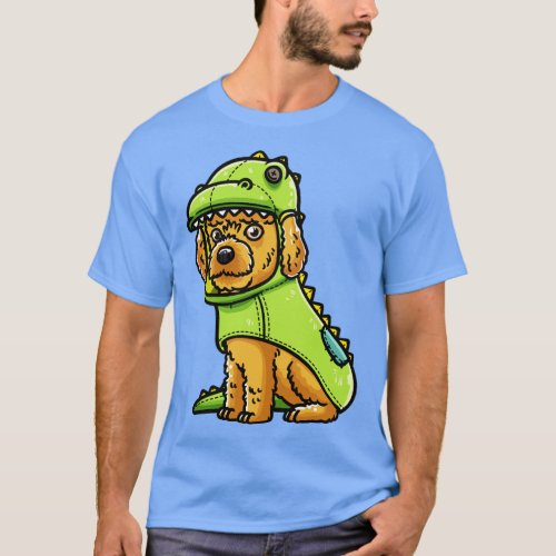 Cockapoo Dog Spoodle In Dinosaur Costume  T_Shirt