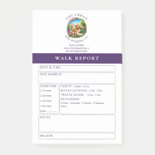 Cockapoo Dog Walk Report Form Custom Post-It Notes