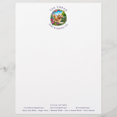 Cockapoo Dog Walker Custom Logo Letterhead