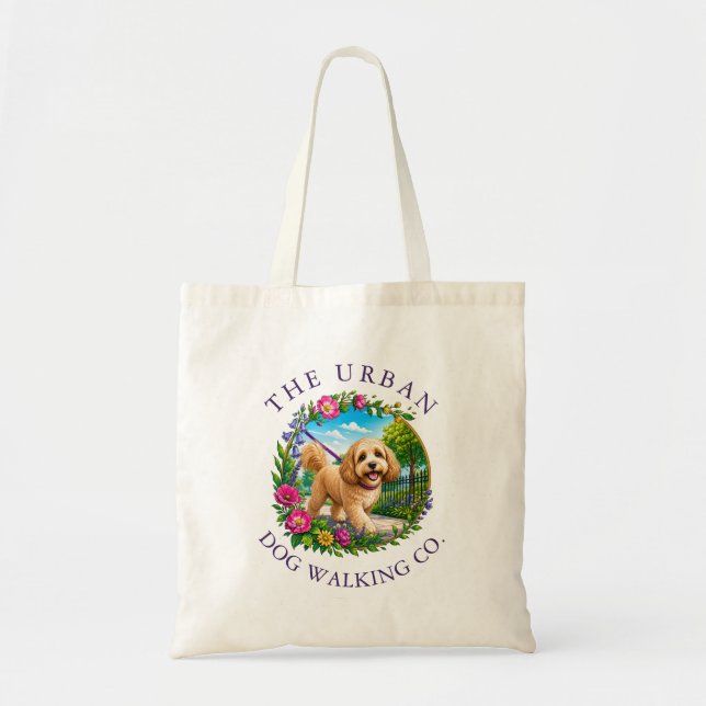 Cockapoo Dog Walker Custom Logo Tote Bag (Front)