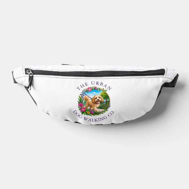 Cockapoo Dog Walker Custom Logo Treat Bag (Lay Down)