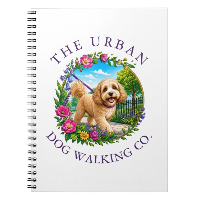Cockapoo Dog Walking Day Care Notebook (Front)