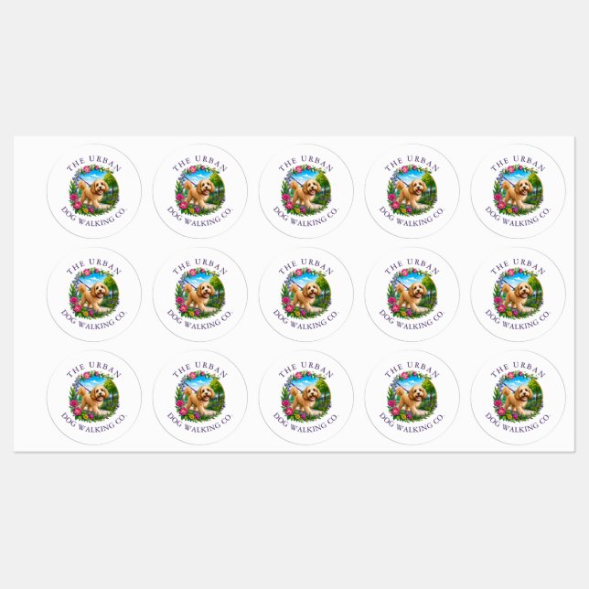 Cockapoo Dog Walking Day Care Stickers (Sheet)