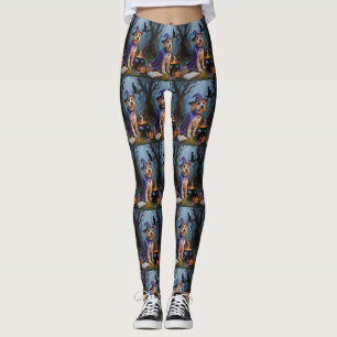 Cockapoo Dog Whimsical Halloween Painting Leggings