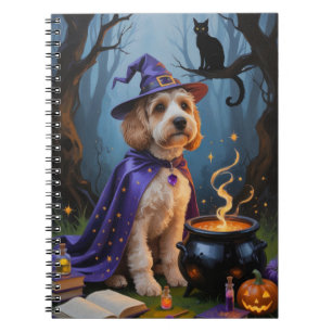 Cockapoo Dog Whimsical Halloween Painting Notebook