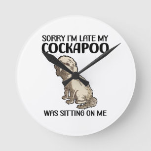 Cockapoo Dogs Dog Breed Pet Pets Gift Ideas Round Clock