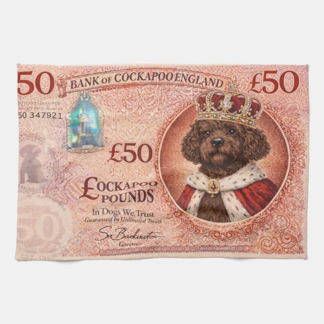 Cockapoo Funny Dog Lover Gift  Kitchen Towel (Horizontal)