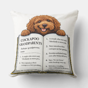 Cockapoo Grandparents Gift Funny Dog Throw Pillow