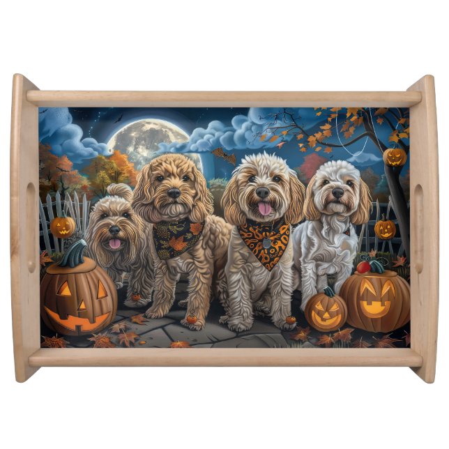 Cockapoo Halloween Spooky Serving Tray (Front)