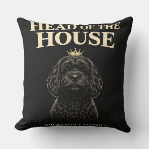 Cockapoo Head Of The House Gift Funny Dog Owner Throw Pillow