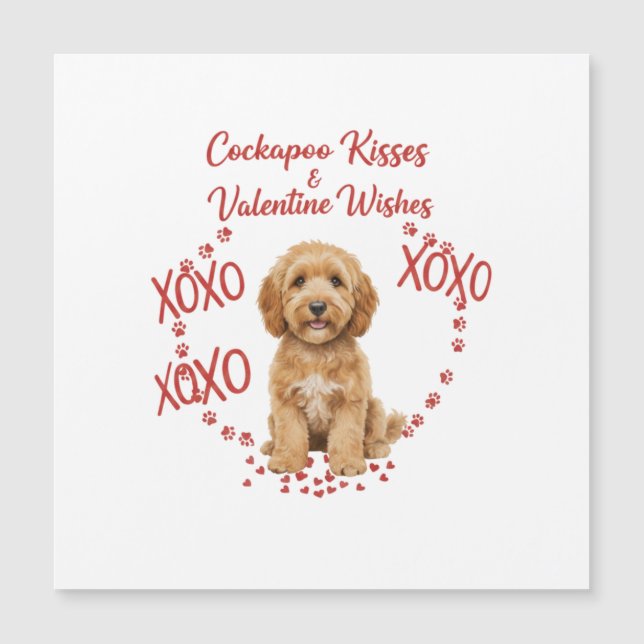 Cockapoo Kisses Valentine Wishes Dog Lover (Front)