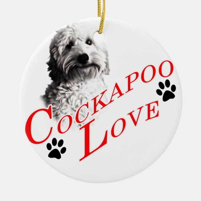 Cockapoo Love Ceramic Ornament (Front)