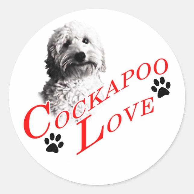 Cockapoo Love Classic Round Sticker (Front)