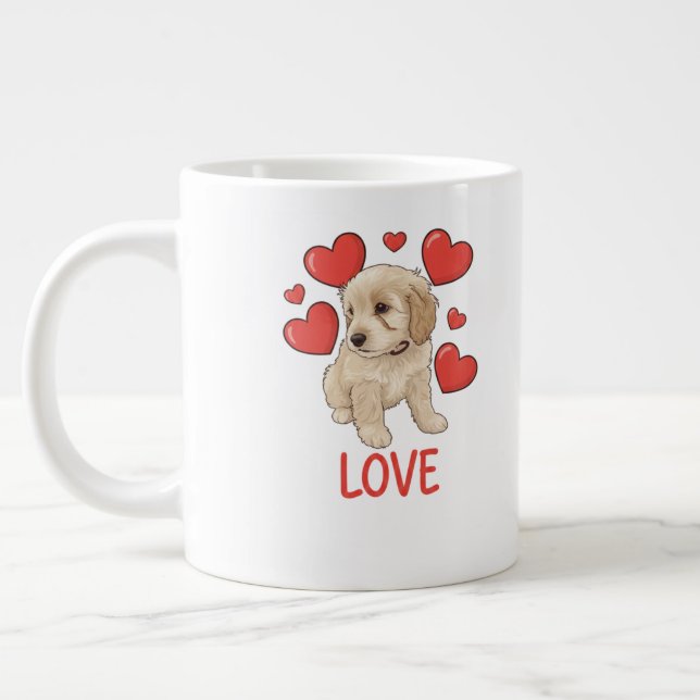 Cockapoo Love Giant Coffee Mug (Left)