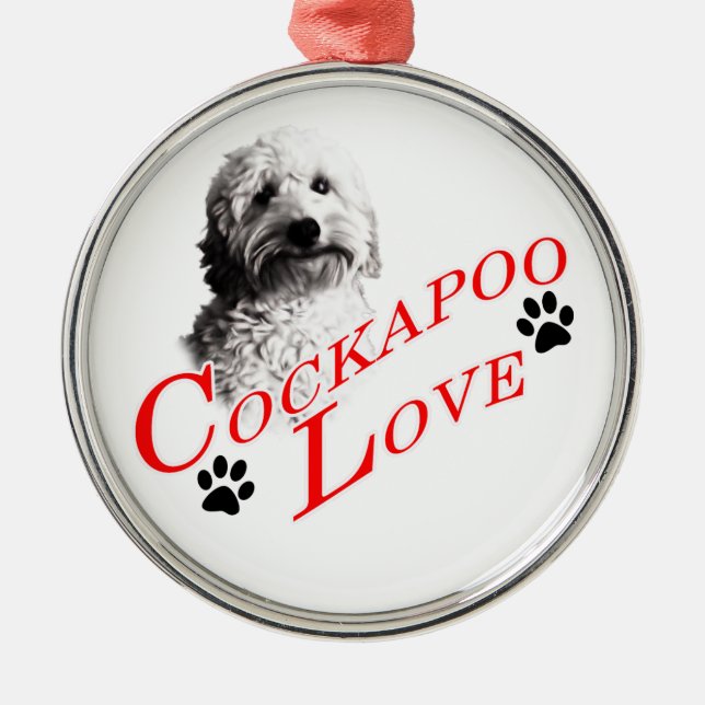 Cockapoo Love Metal Ornament (Front)