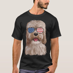 Cockapoo  Men Women Kids American Flag Dog T-Shirt